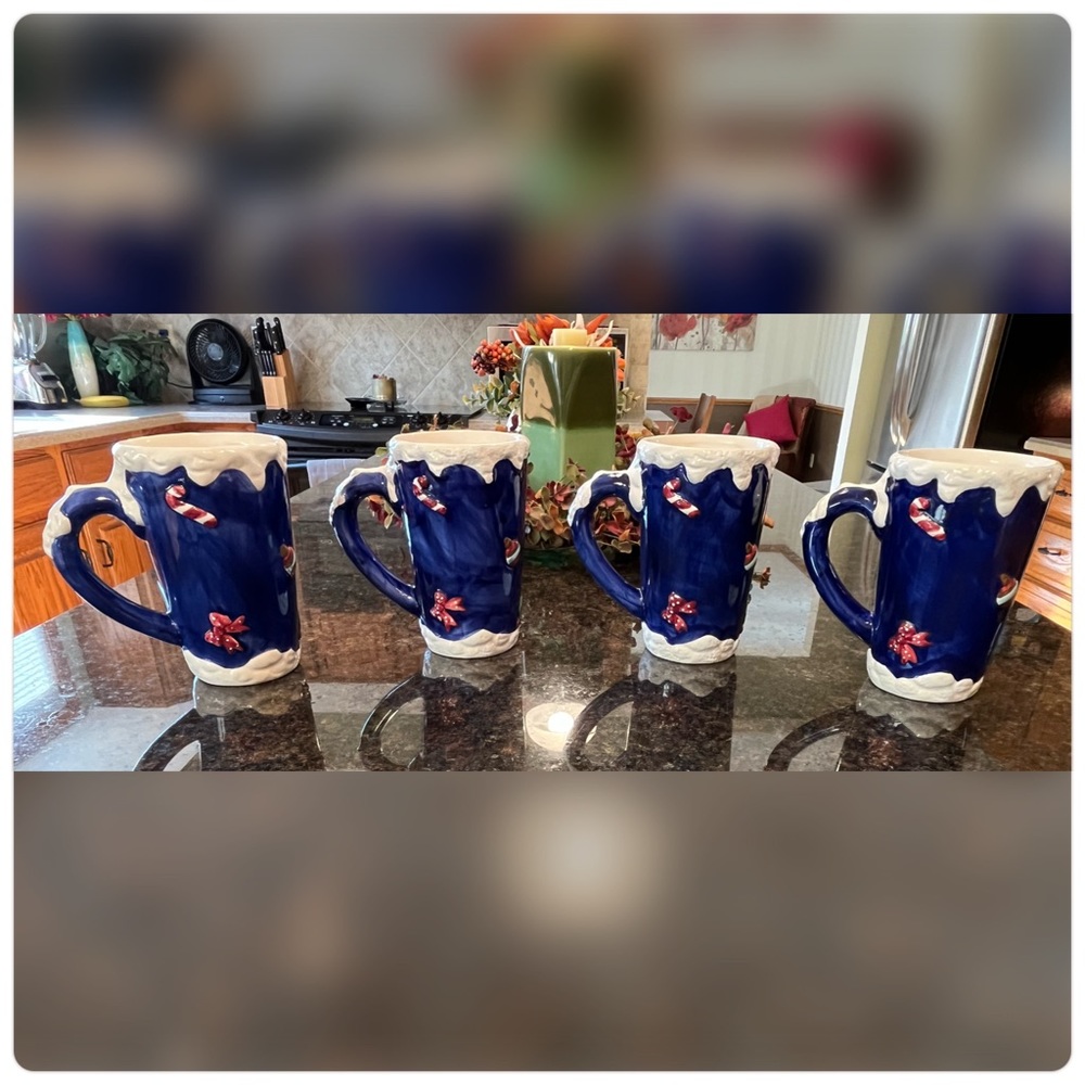 Gibson-Set of 4-Snowman Mugs-3-D-Rare!!! - Picture 2 of 8